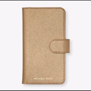 Michael Kors IPhone X Metallic Leather Folio Case